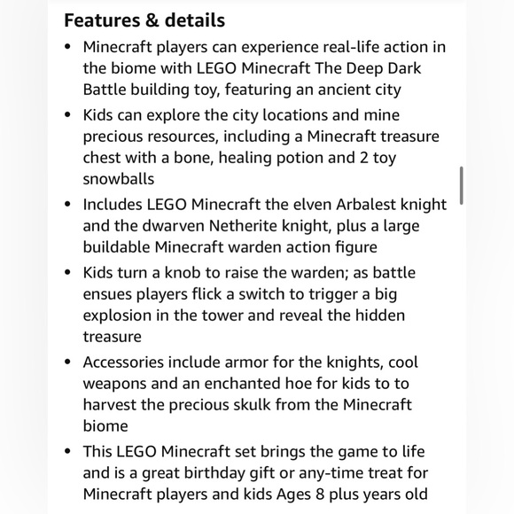 LEGO Minecraft The Deep Dark Battle Set NWT - Picture 8 of 11